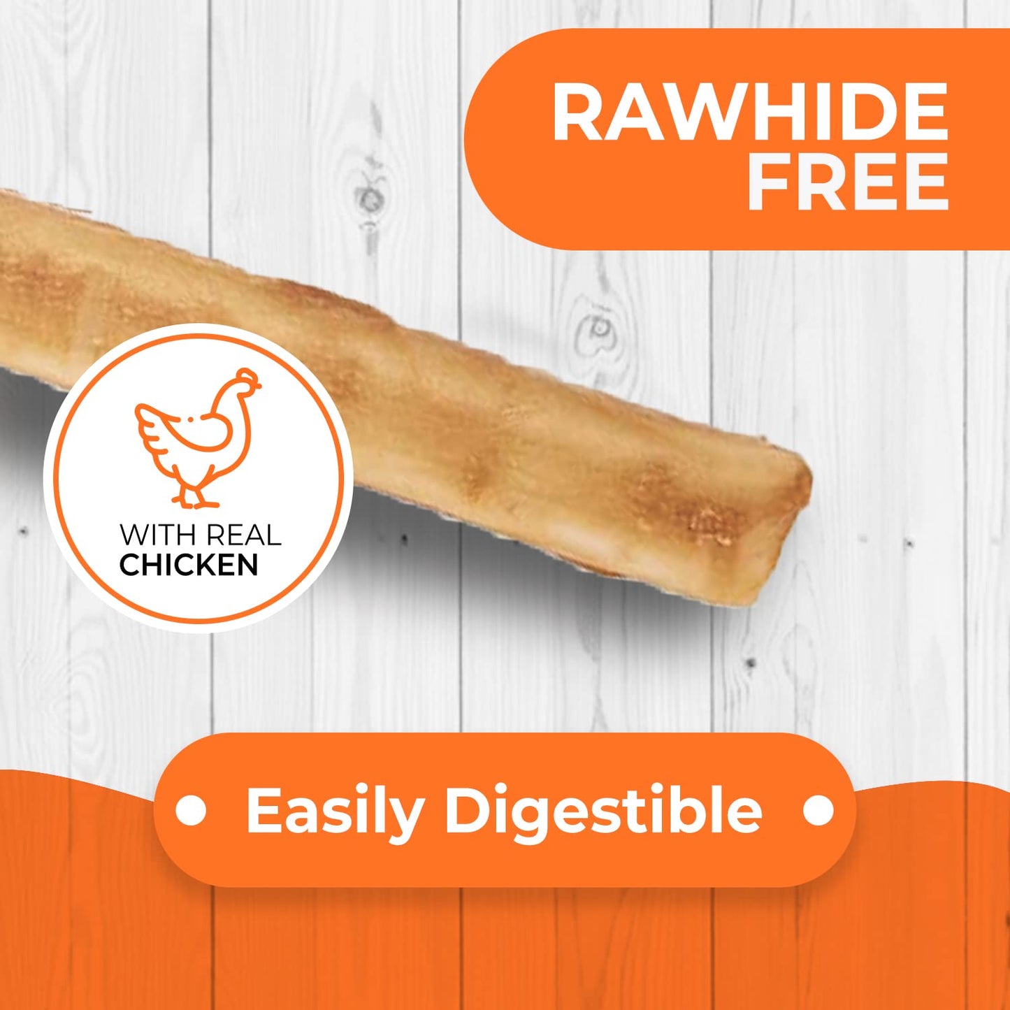 Canine Naturals Chicken Recipe Chew - Rawhide Free Dog Treats - Made From USA Raised Chicken - All-Natural and Easily Digestible - 10 Count of 5 Inch Stick