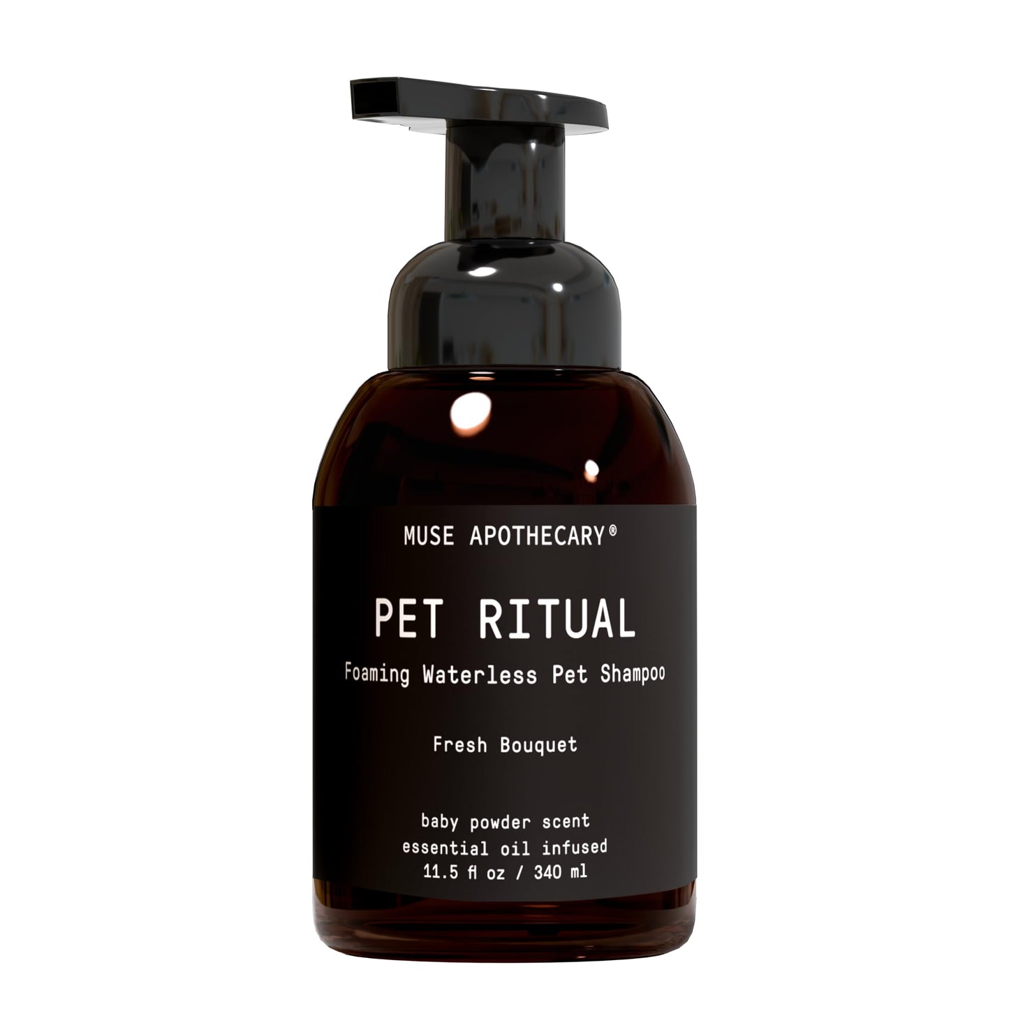 Muse Apothecary Pet Ritual Foaming Waterless Shampoo for Dogs, Waterless Dog Shampoo Foam, No Rinse Dog Shampoo, Waterless Dog Shampoo for Large Dogs - Essential Oils Infused, 11.5oz Fresh Bouquet