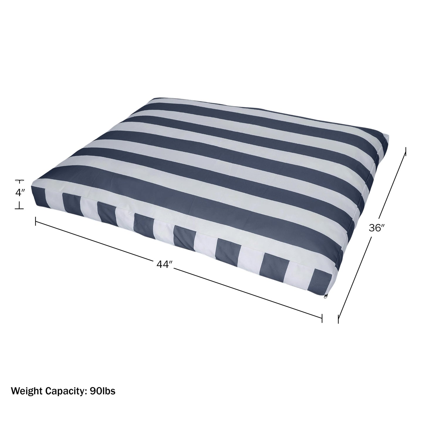 PETMAKER Dog Bed - Indoor/Outdoor Dog Bed with Removable Washable Cover and Non-Slip Bottom - 44in Large Pet Bed for Dogs up to 90lbs - Water-Resistant Dog Beds (Navy)