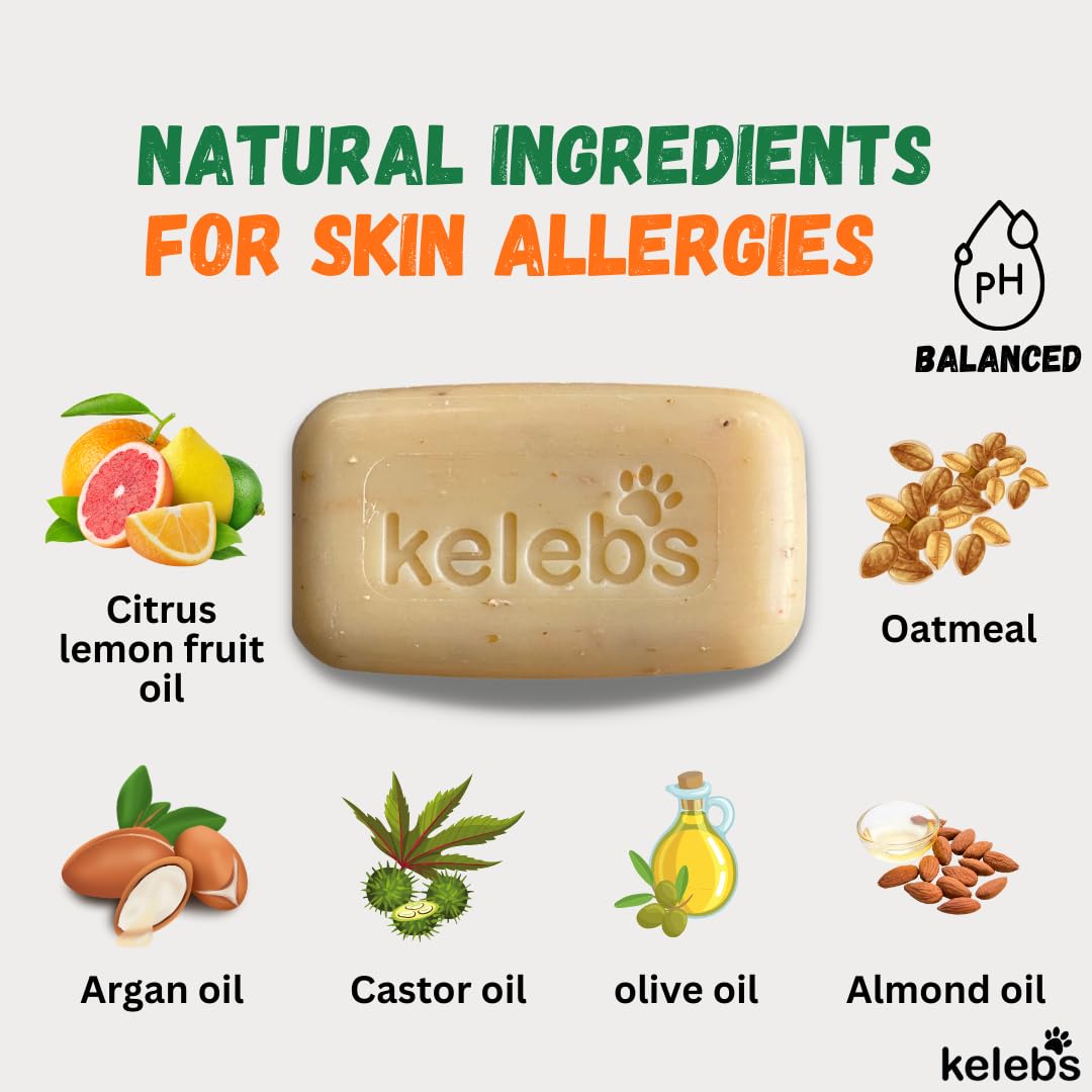 Kelebs Dog Shampoo for Smelly Dogs, Natural Dog Deodorizing Shampoo Bar with Citrus Essential Oils | Eco-Friendly | Zero Plastic Waste | Vegan | 3 Pack
