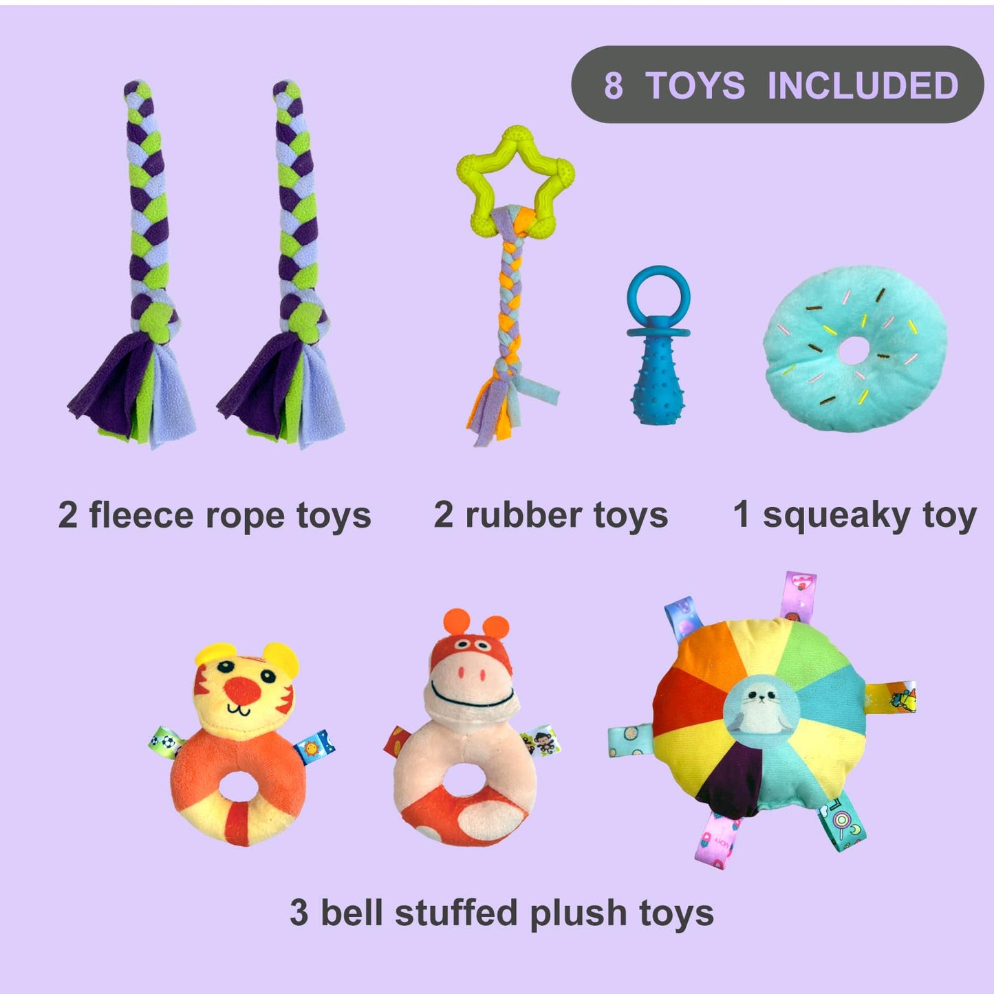 DOZZOPET Puppy Play Gym for Small Dogs with 8 Hanging Toys, Jungle Playground with Interactive Funny Enrichment Toys to Keep Them Busy