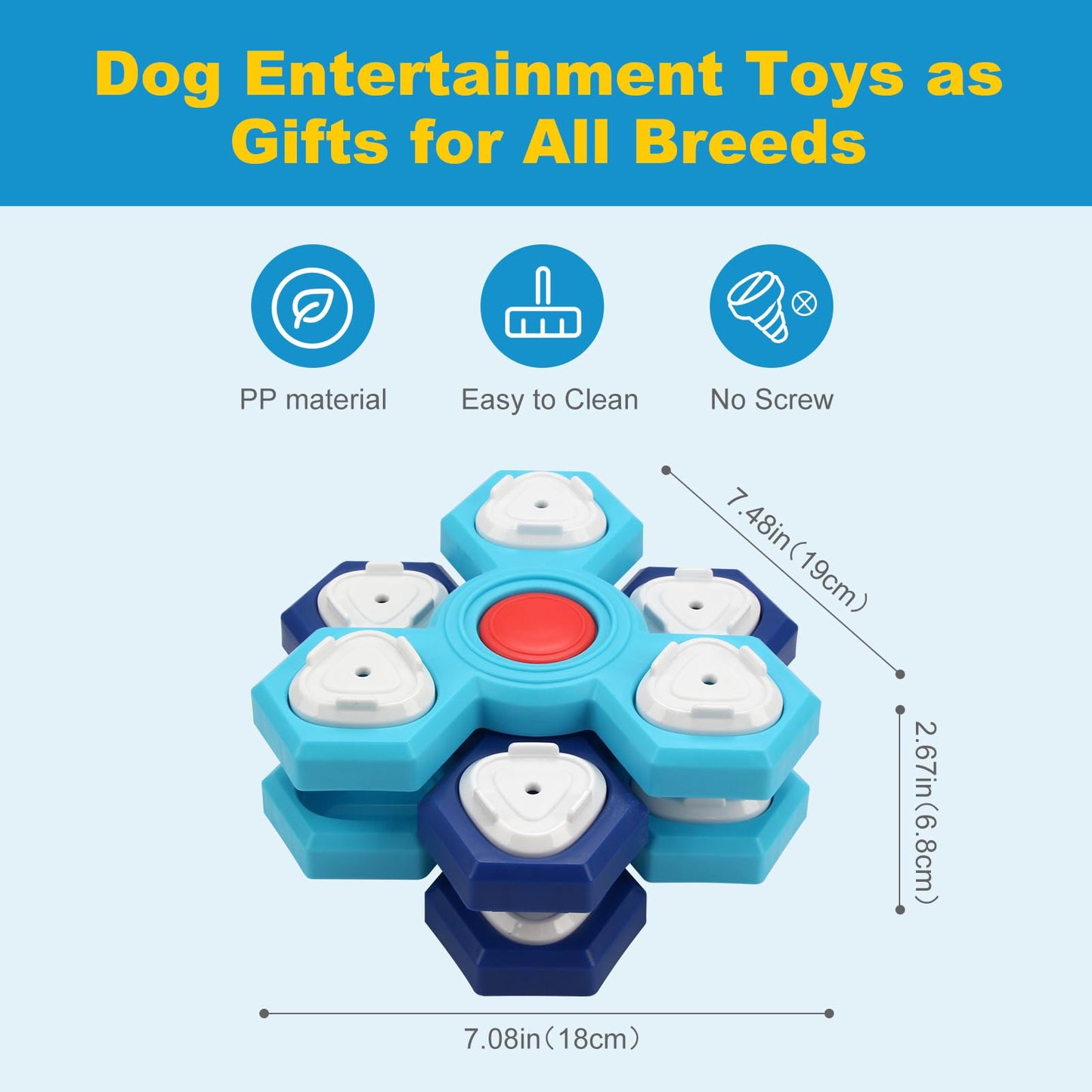 BunnyCare Dog Puzzle Toys 4 Levels, Dog Interactive Turntable Toy for IQ Training and Entertainment, Mentally Stimulating Toys Boredom and Smart Dogs, As Gifts for Dogs Cats