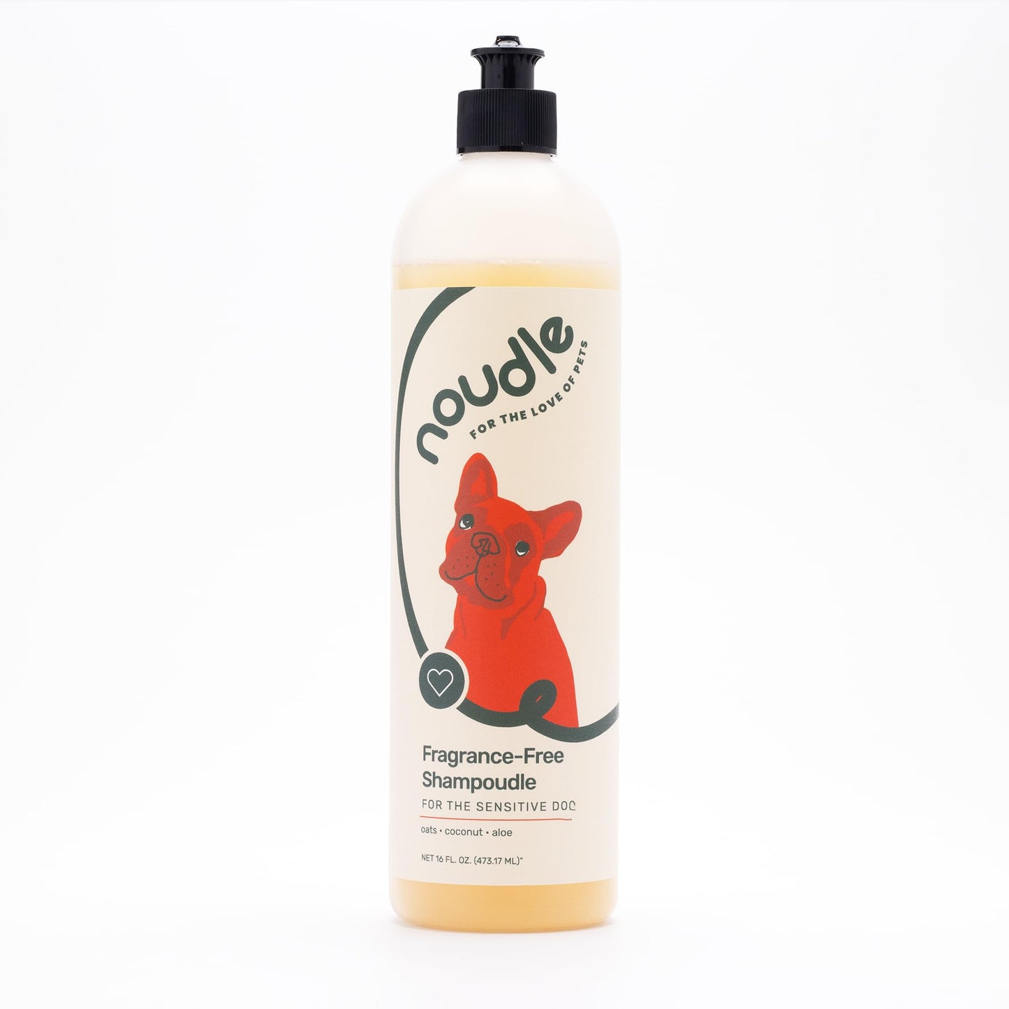 Noudle Pets - Fragrance Free Shampoudle, 16oz, Moisturizing and Gentle Natural pet Shampoo with Aloe, Coconut, and Oatmeal