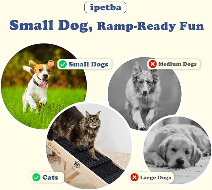 Small Dog Ramp for Bed Couch Car Folding Portable Pet Ramp for Cats Adjustable Height 21", Up to 35 lbs