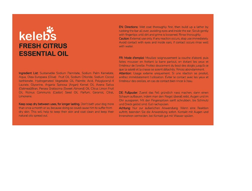 Kelebs Dog Shampoo for Smelly Dogs, Natural Dog Deodorizing Shampoo Bar with Citrus Essential Oils | Eco-Friendly | Zero Plastic Waste | Vegan | 3 Pack