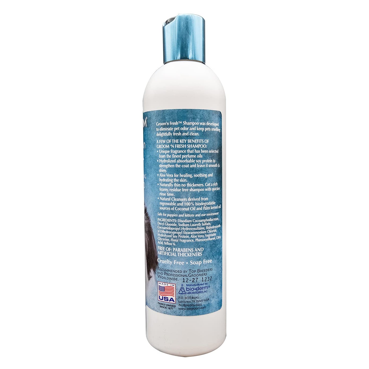 Bio-Groom Groom'n Fresh Dog Shampoo – Odor Eliminating, Dog Bathing Supplies, Puppy Wash, Cat & Dog Grooming Supplies, Cruelty-Free, Made in USA, Dog Products – 12 fl oz 1-Pack