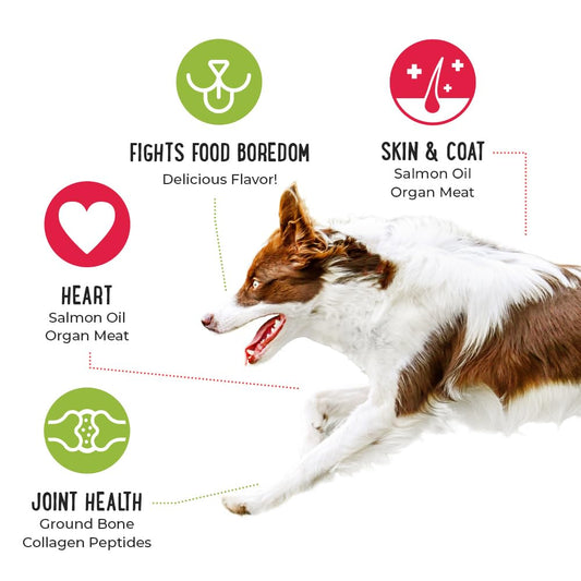 iHeartDogs Dog Food Topper - Freeze-Dried Raw Dog Food Seasoning with Collagen Peptides - Grain Free Superfood Meal Mixer (Chicken, 3 Ounce)