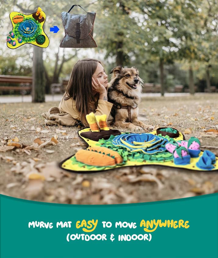 Snuffle Mat for Dogs Large Size 28.7 X 28.7 in. Tire Your Dogs Out Activity Mat for Boredom and Stimulation, Higher Entertainment Value for Large, Medium, Small Puppies