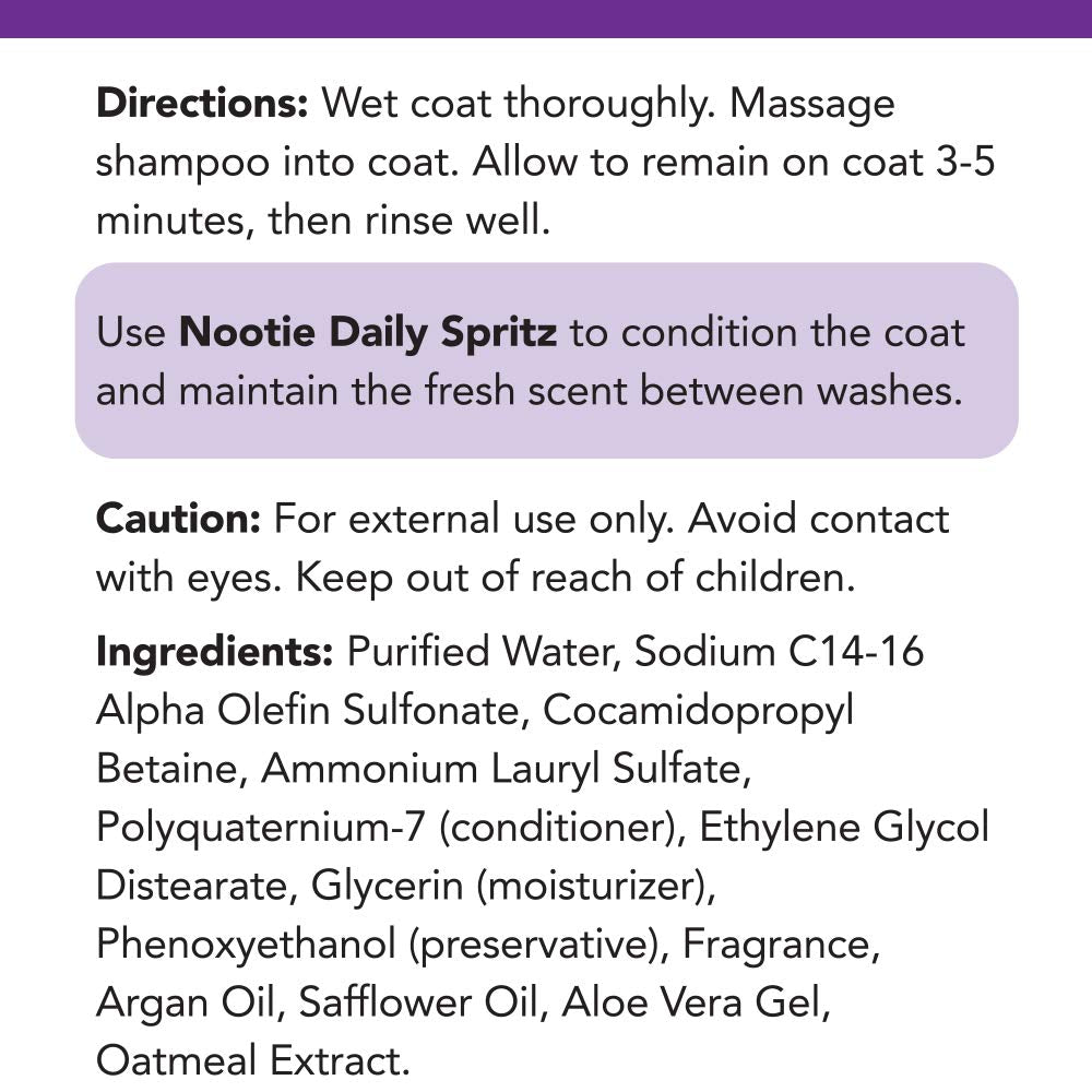 Nootie - Pet Shampoo for Sensitive Skin - Revitalizes Dry Skin & Coat - Natural Ingredients - Soap, Paraben & Sulfate Free - Cleans & Conditions