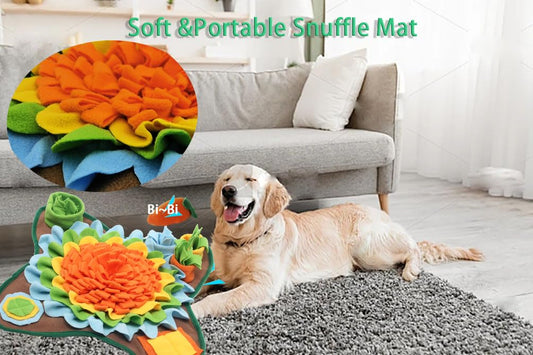 Alibuy Dogs Snuffle Mat Pet Feeding Mats Puppy Sniffing Pad,Cat Doggies Interactive Puzzle Toys for Multiple Breeds Encourages Natural Foraging Skills,Training and Stress Release (Orange)