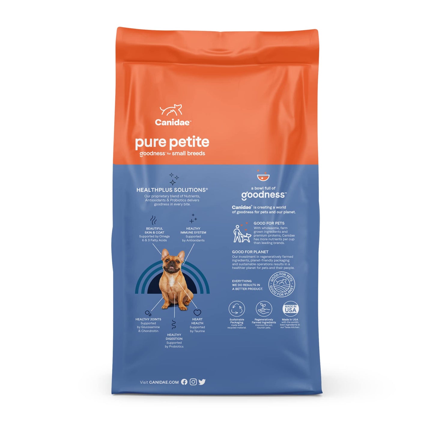 Canidae Pure Petite Premium Freeze-Dried Raw Coated Dog Food for Small Breeds, Real Salmon Recipe, 10 lbs, Grain Free