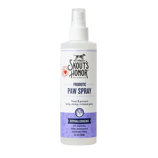 Skout's Honor Probiotic Paw Spray for Dogs - Microbiome-Friendly Certified - Alcohol-Free, Fragrance-Free & Non-Medicated - Supports Healthy Skin & Relieves Itchy, Stinky Paws, 8 oz