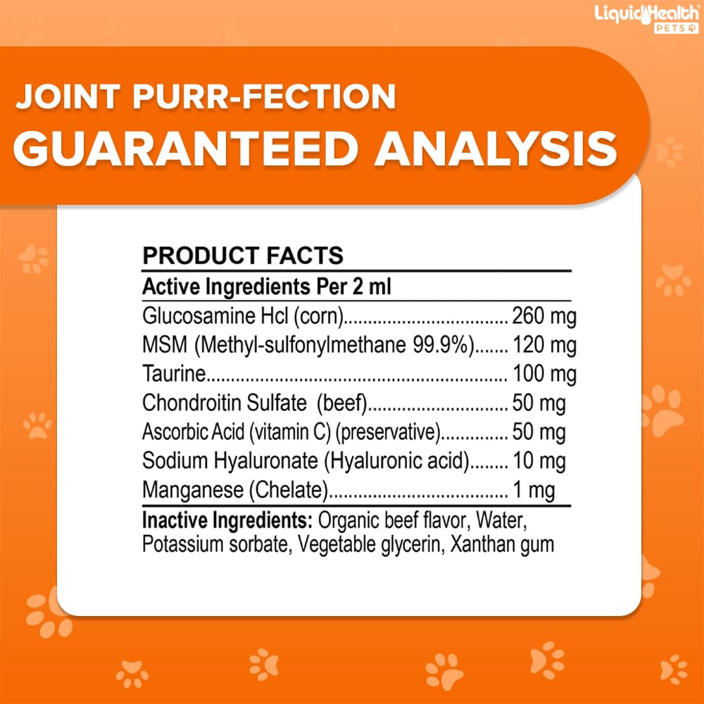 LIQUIDHEALTH Pets K9 Complete 8-in-1 Multivitamin for Dogs & Puppies & Joint Purr-Fection Hip & Joint Glucosamine Chondroitin Drops for Cats - USA Made Pet Supplements for Joint Health, Immune Support