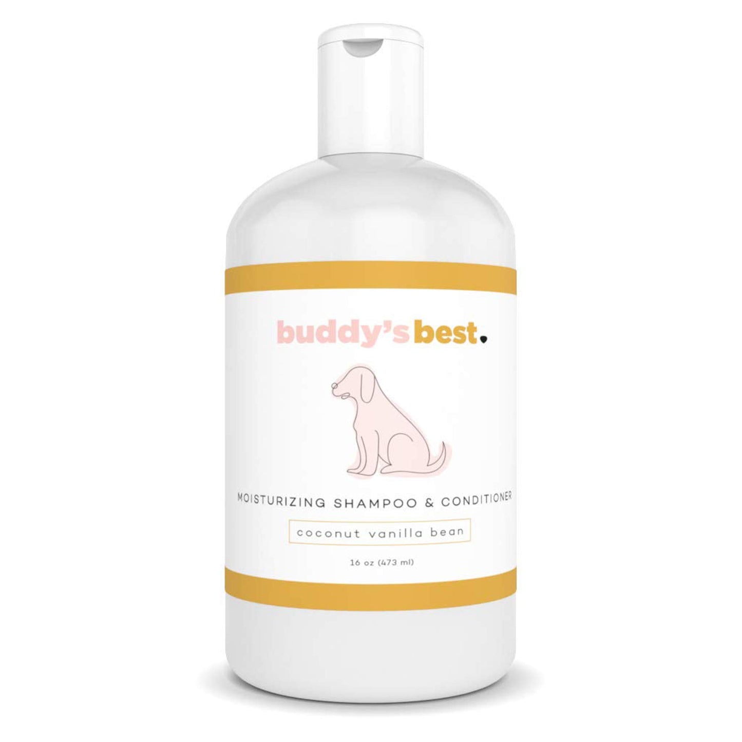 Buddy's Best Dog Shampoo for Smelly Dogs - Dog Shampoo and Conditioner for Dry and Sensitive Skin - Moisturizing Puppy Wash Shampoo, Coconut Vanilla Bean Scent, 16oz