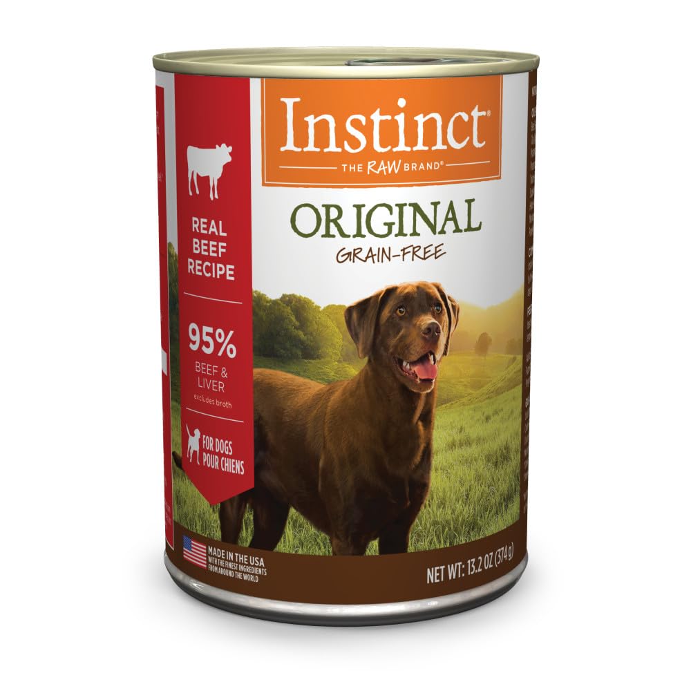Instinct Original Wet Dog Food, Grain Free Recipe - Real Beef, 13.2 oz. Cans (Pack of 6)