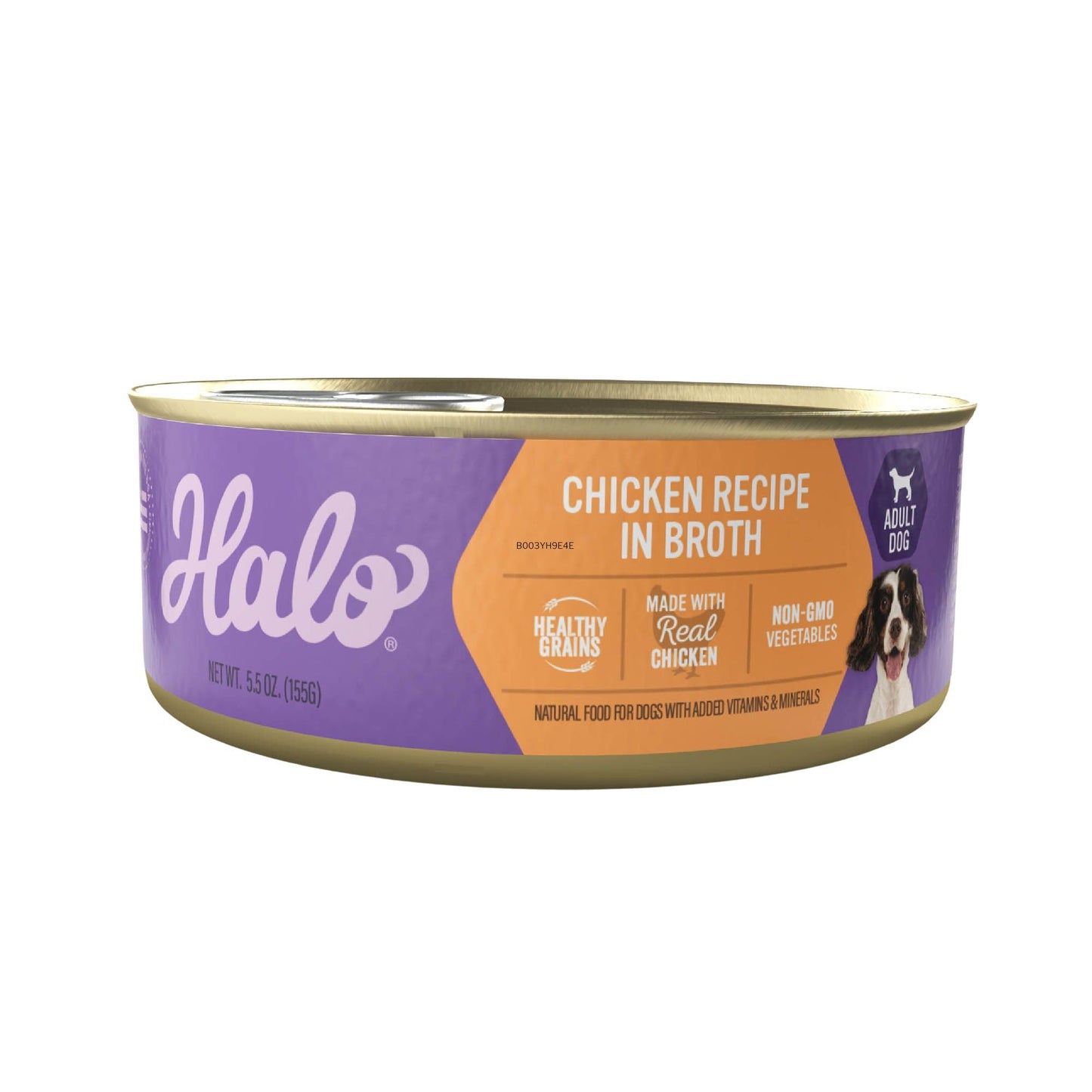 Halo Wet Dog Food Whole Chicken Stew Recipe, Healthy Grains Real Meat Canned Dog Food, Meal or Topper, 5.5 Oz Can (Pack of 12)