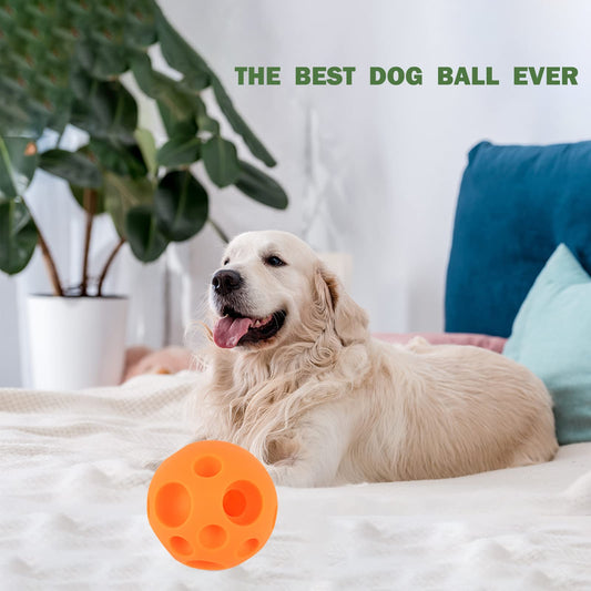 Evan Dog Toy Balls, 5 Inch Treat Tricky Ball Food Dispensing Toys Tricky Fun Interactive Dog Toy Food Dispenser Toy Puzzle Toy Ball Dog Chew Toys Ball for Large Medium Slow Feeder Dog Bowls（Orange）