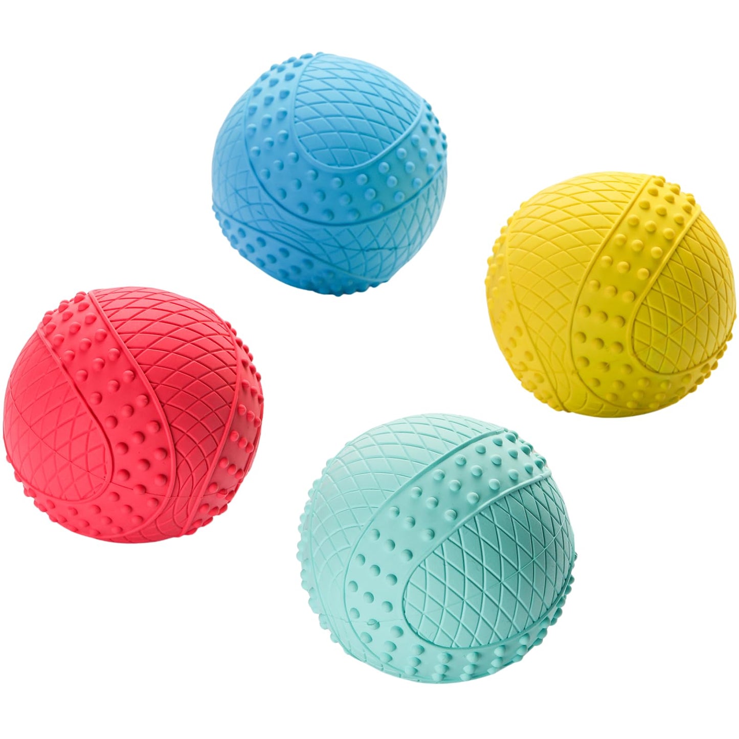 iPettie Summer Floating Dog Ball, Squeaky Water Fetch Toy, Waterproof Rubber Chew Ball, BPA Free, Colorful, 4 Sets, 2.5"