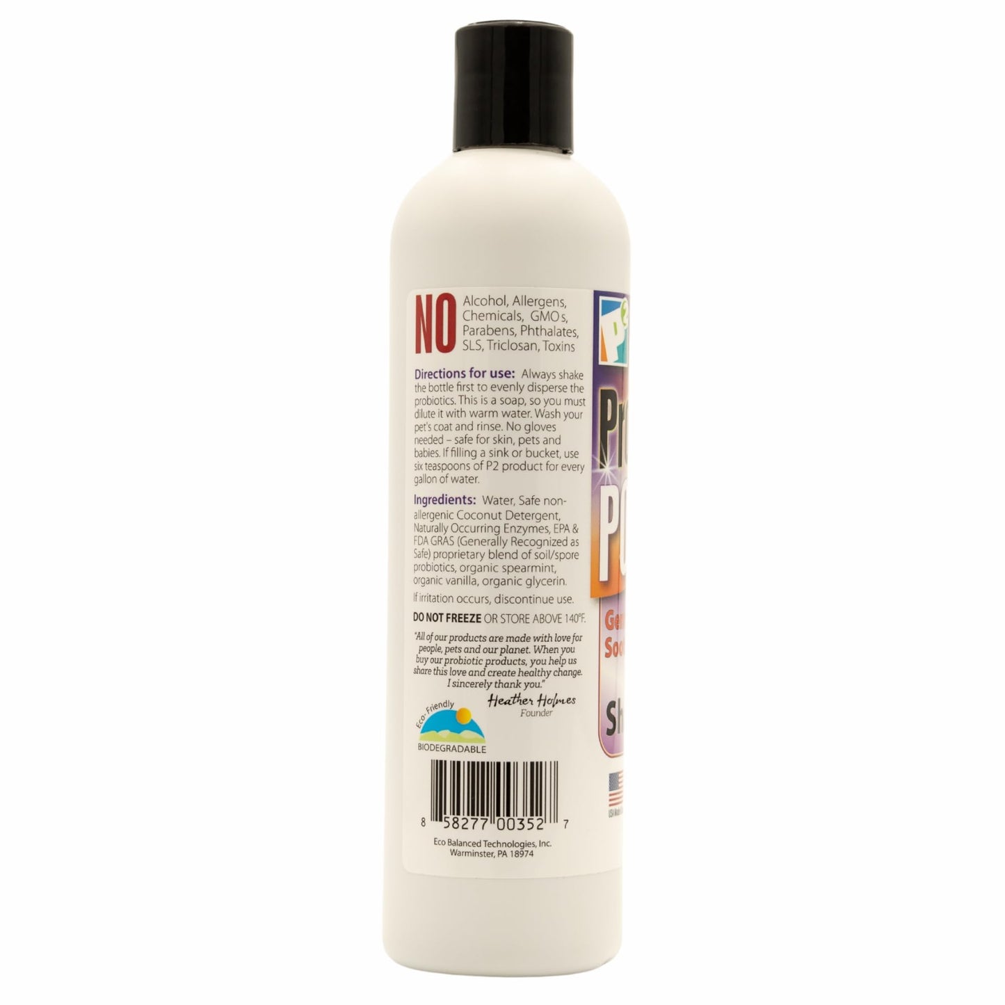 Probiotic Power Gentle Soothing Pet Shampoo for Dogs, Cats, Puppies, Kitten, Rabbits – Aloe, Oatmeal Free, Odor Control, Moisturizing, Biodegradable, pH Balanced Grooming Wash, 12 oz