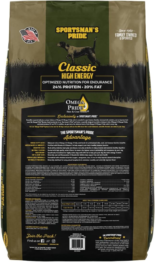 Sportsman's Pride Classic 24/20 High Energy Dry Dog Food, 40-lb Bag