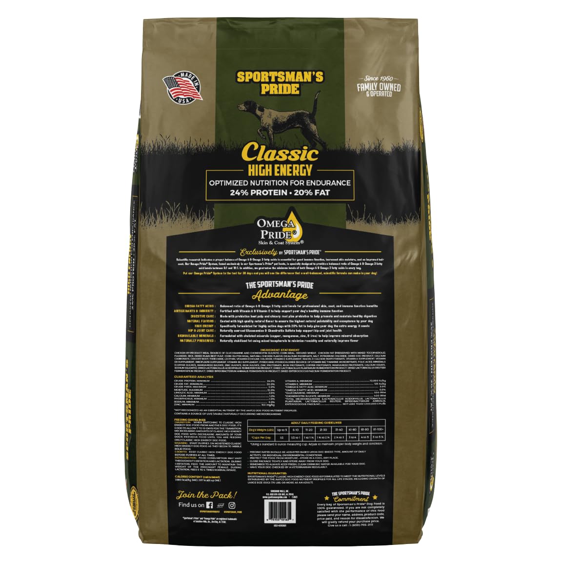 Sportsman's Pride Classic 24/20 High Energy Dry Dog Food, 40-lb Bag
