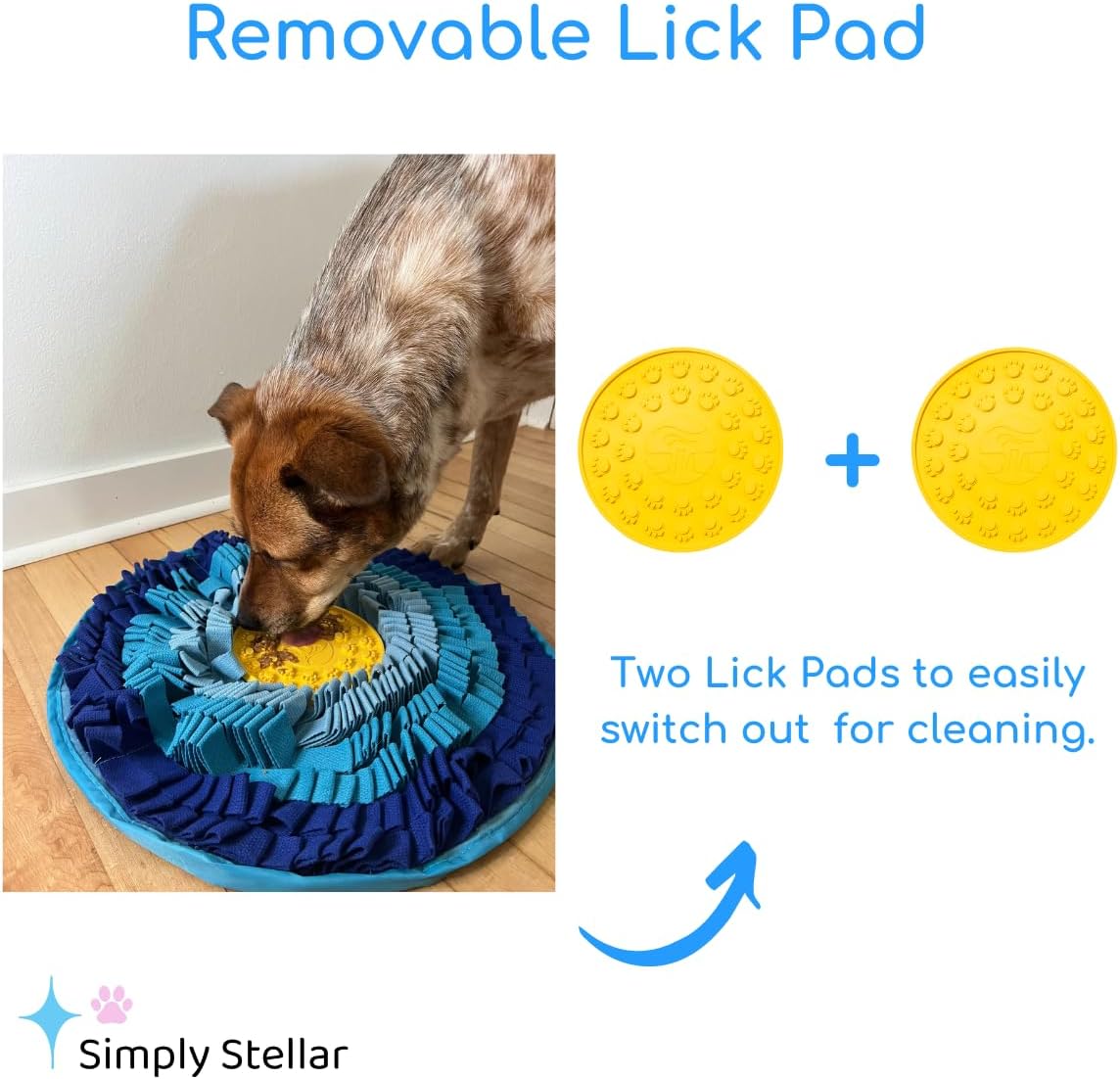 Simply Stellar Snuffle Mat for Dogs, Lick Mat for Dogs, 2 in 1 Dog Sniffing Mat and Lick Mat Combo, Pet Enrichment Toy Puzzle, Slow Feeder, Portable, Non-Slip