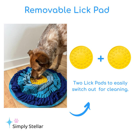 Simply Stellar Snuffle Mat for Dogs, Lick Mat for Dogs, 2 in 1 Dog Sniffing Mat and Lick Mat Combo, Pet Enrichment Toy Puzzle, Slow Feeder, Portable, Non-Slip