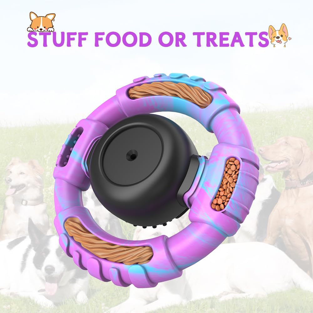 VRTOP Dog Toys for Aggressive Chewers Large Medium Small Breed Indestructible Durable Tough Squeaky Dog Chew Toys to Keep Them Busy Nylon Rubber Interactive Dog Toys