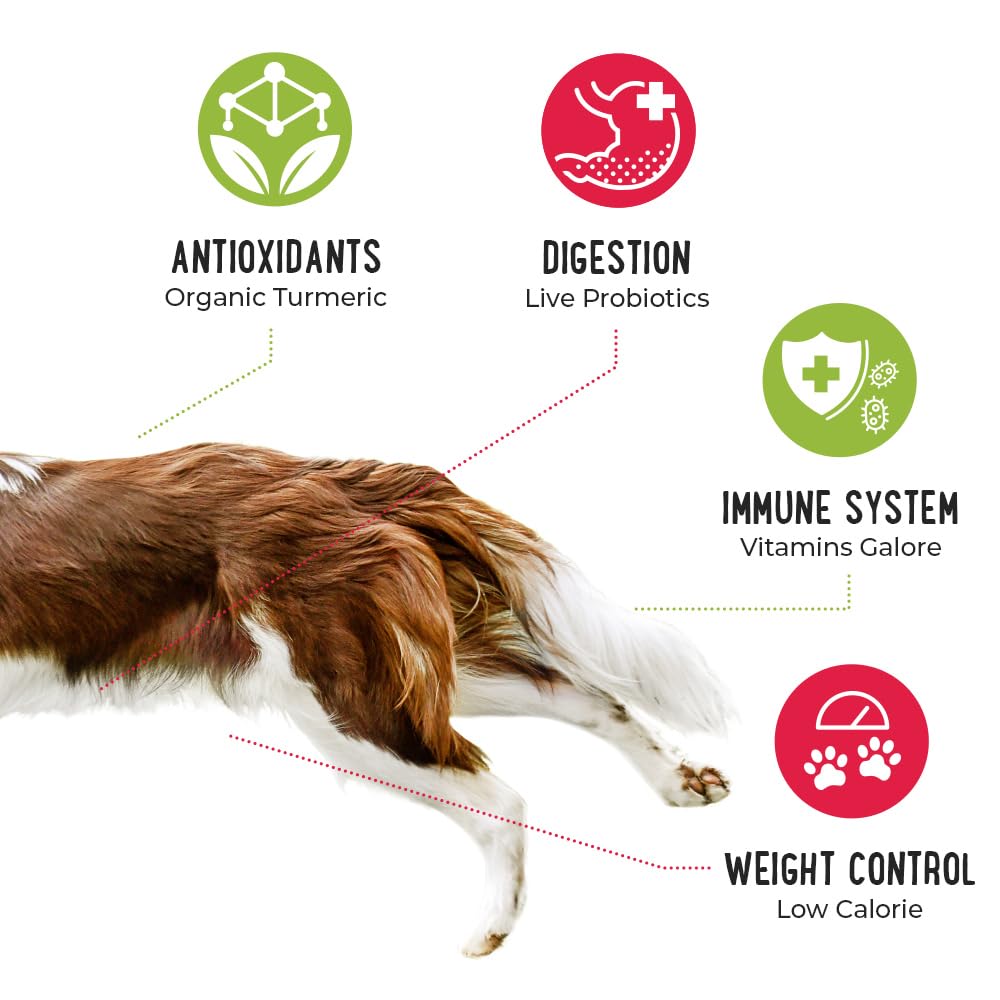 iHeartDogs Dog Food Topper - Freeze-Dried Raw Dog Food Seasoning with Collagen Peptides - Grain Free Superfood Meal Mixer (Chicken, 3 Ounce)