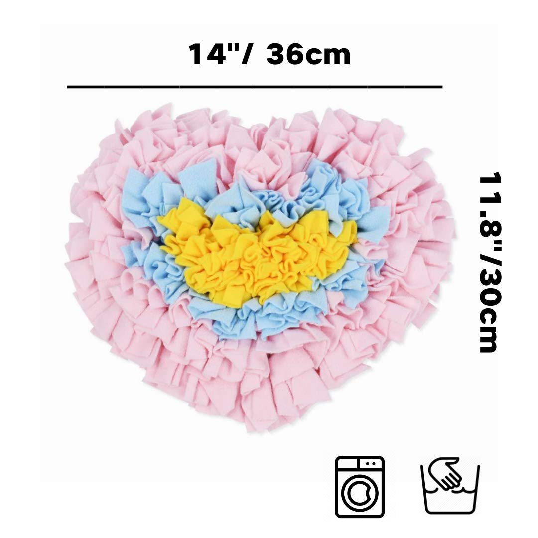 GoFika Small Dogs Slow Feeding Snuffle Foraging Mat Cloth for Puppies and Pets (14" x 11.8") Interactive Puzzle Feeder for Stimulation and Nosework (Pink)