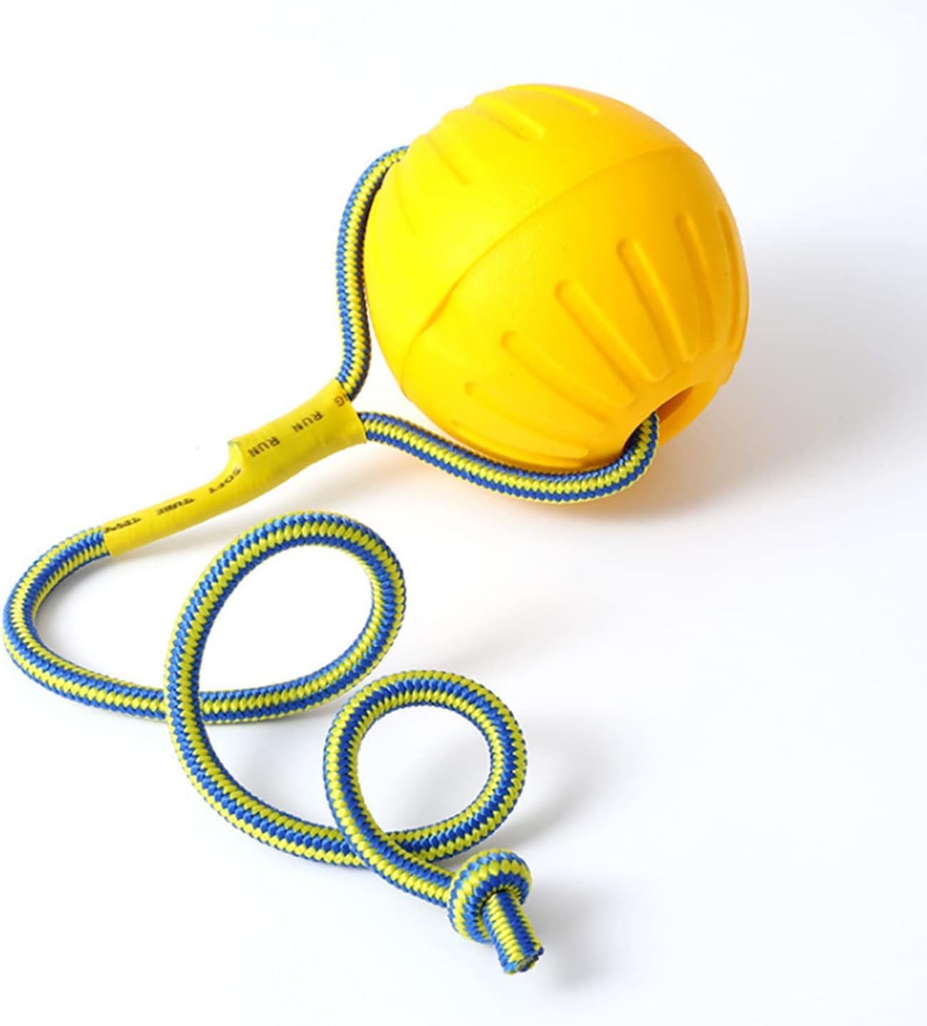 Dog Toy On a Rope, Floating Foam Ball With Rope, Tug Toy for Small Medium Large Dogs Fetch, Catch, Throw, Training (Yellow)