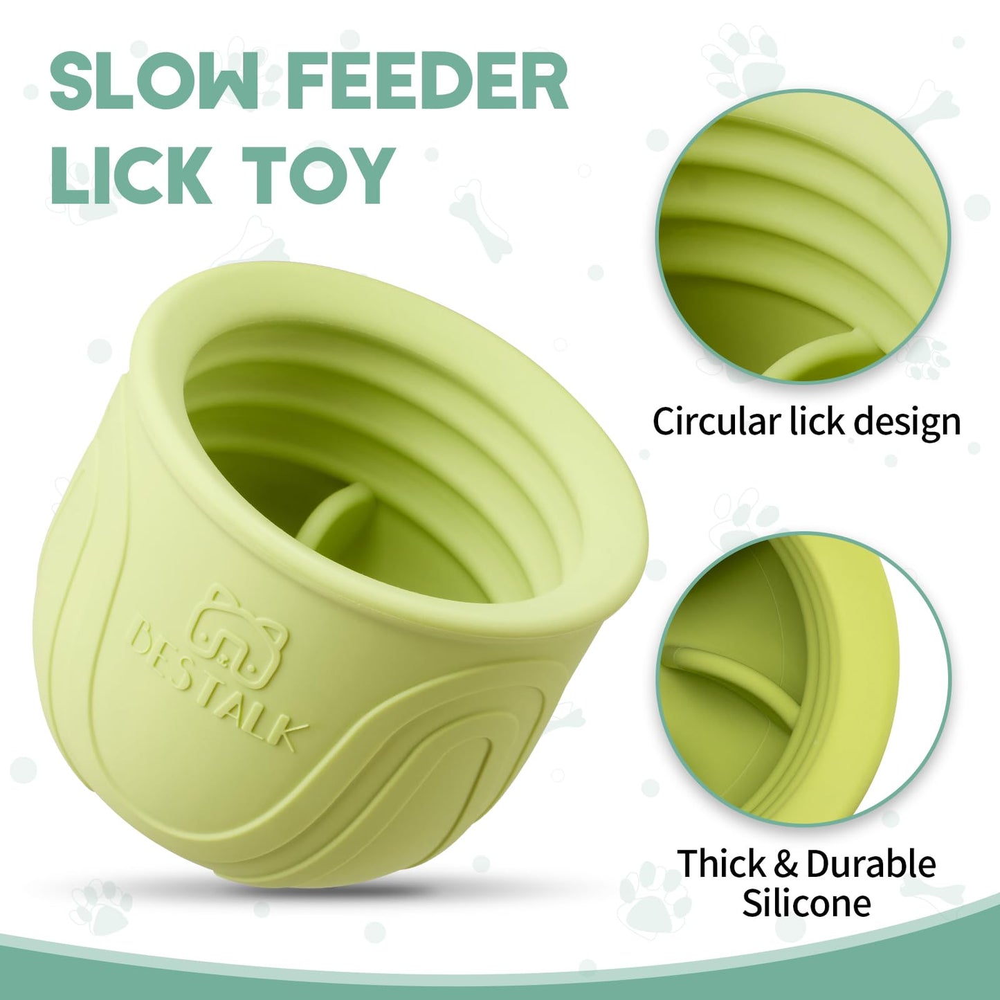 Bestalk Interactive Dog Toy, 2-in-1 Long-Lasting Treat Dispenser Dog Puzzle Feeder Toys, Stuffable Enrichment Freeze Lick Bowl for Boredom, Reduces Anxiety Silicone Fetch Catch Chew Toy