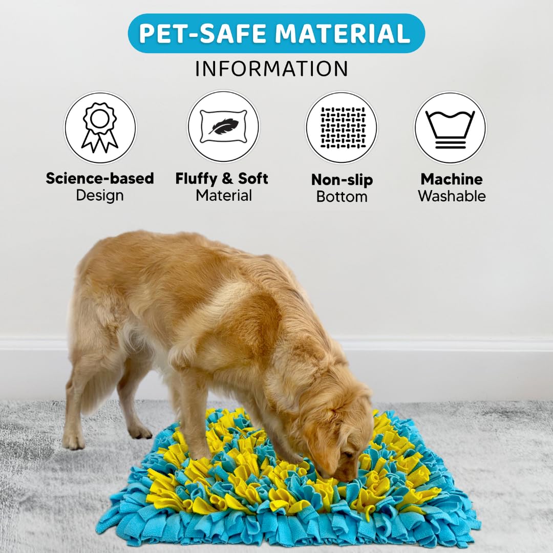 Snuffle Mat for Dogs Large, Enrichment Sniff Mat for Slow Eating, Smell Training, and Stress Relief, Cognitive Dog Toys Foraging Mat to Keep Dog Busy, for Puppy/Small/Medium/Large Breed, 24 x 20 Inch