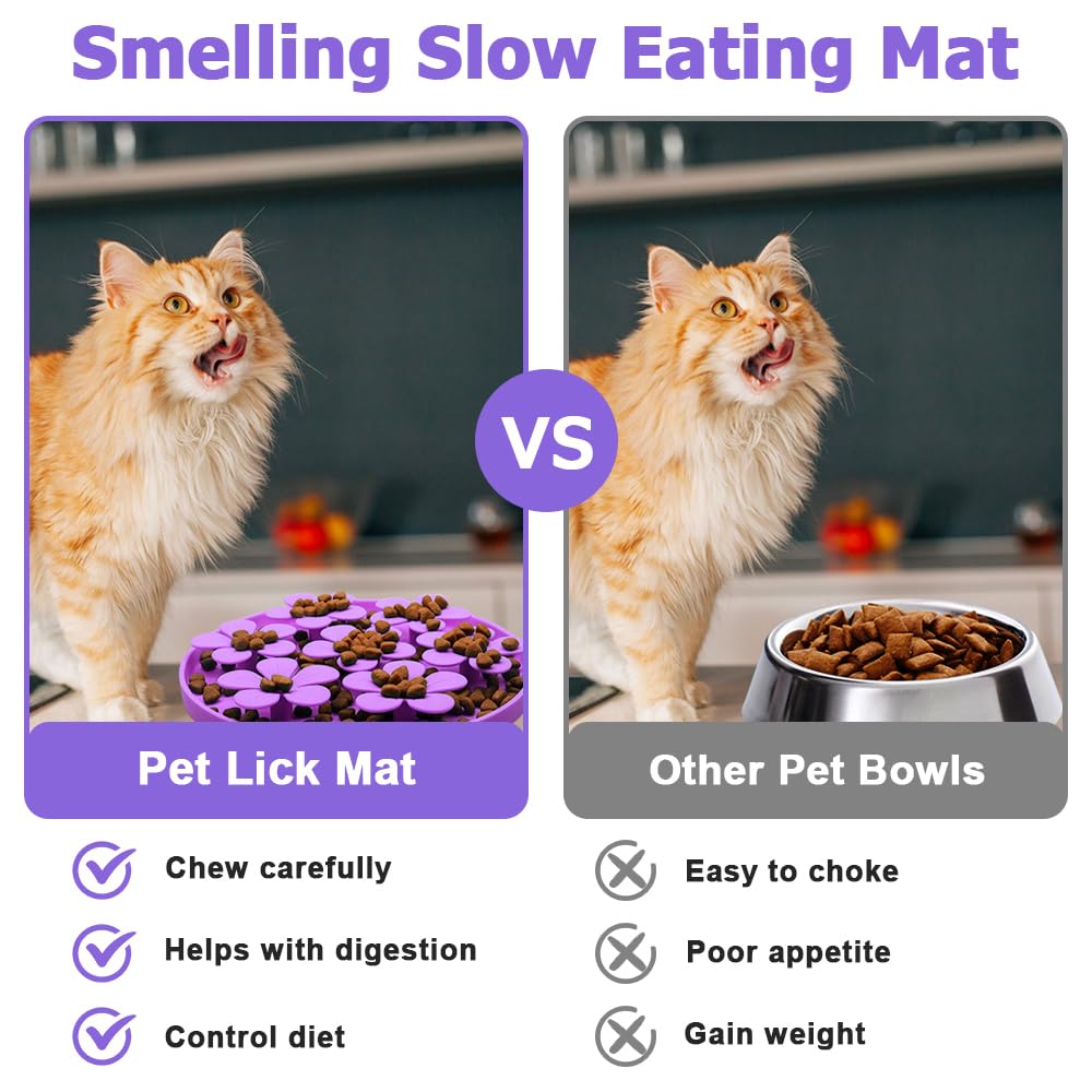 DONGKER Dog Snuffle Mat,Silicone Pet Smell Training Mat with Suction Cups & Leak-Proof Edge for Cat Dog Slow Eating Foraging