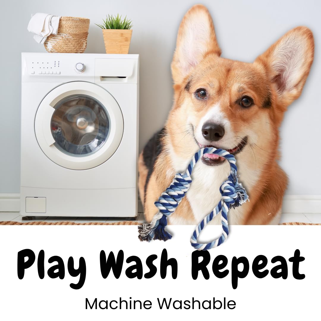 Otterly Pets Dog Toys (8-Pack) - Assorted Tough Ropes and a Single Near Indestructible Natural Rubber Ball for Small to Medium Dogs