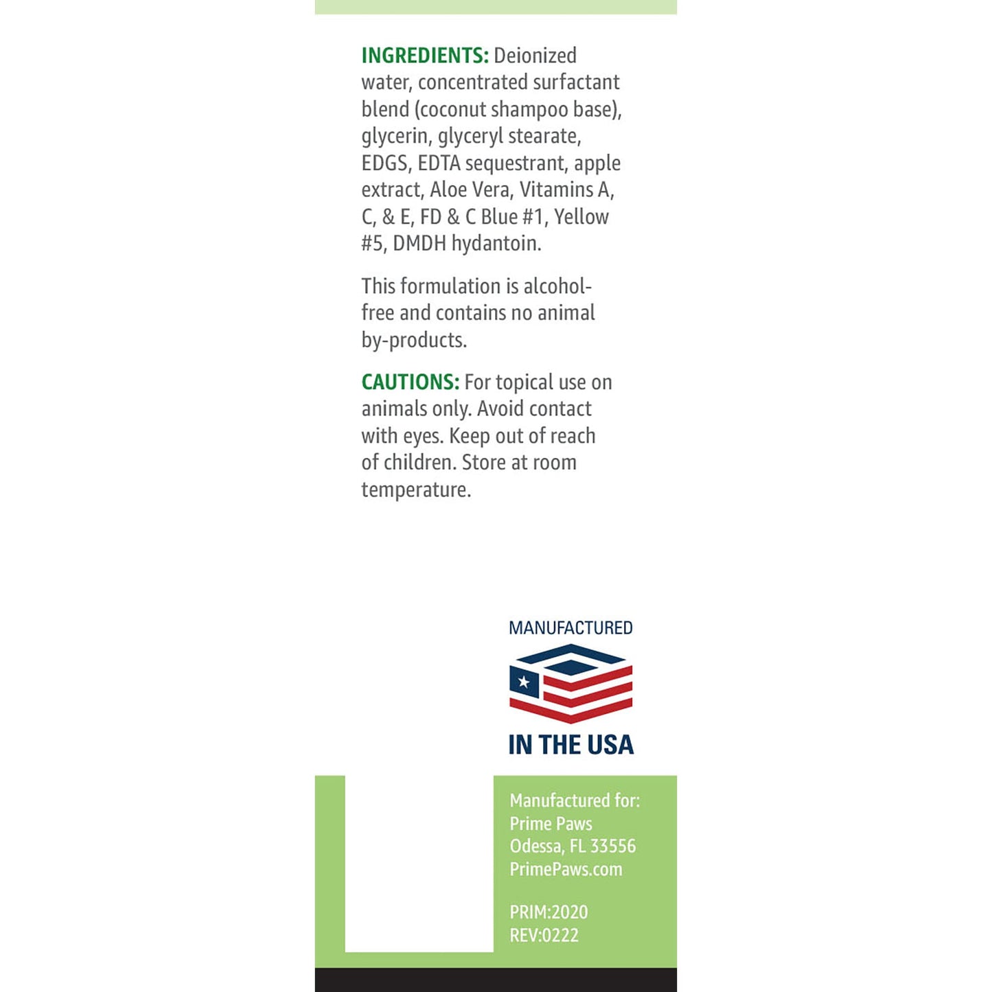 Prime Paws Apple Oatmeal Shampoo for Dogs - Tearless & Hypoallergenic - Soap-Free Itch Relief Formula - Apple Scent - 8 oz