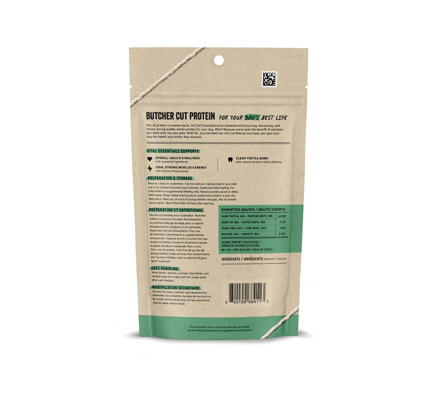 Vital Essentials Minnows Dog Treats, 1 oz | Freeze-Dried Raw | Single Ingredient | Premium Quality High Protein Training Treats | Grain Free, Gluten Free, Filler Free