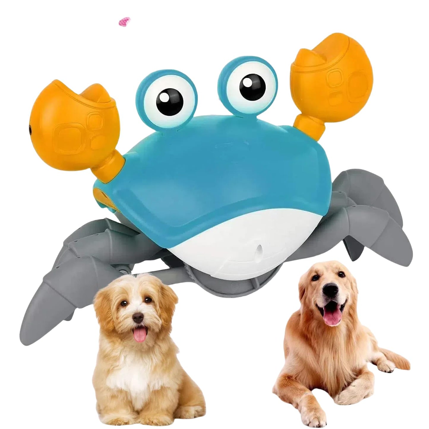 JMPTUFMT Crawling Crab Dog Toys with Obstacle Avoidance Sensor & Music Sounds, Lights for Dogs, Dancing Crab Toys Gifts for Puppy Small Medium