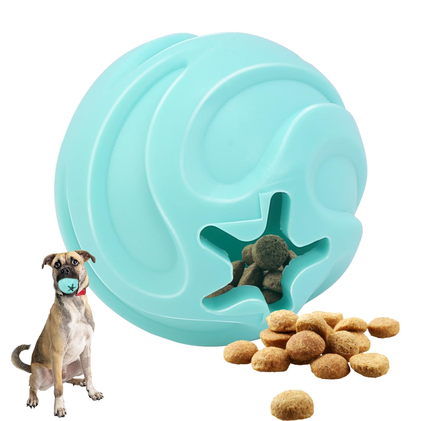 APODESS Dog Puzzle Ball Toy, Interactive Dog Toys Ball for Treat Dispensing, Dogs Treat Ball for Teeth Cleaning/Slow Feeder/IQ Training/Playing, TPU Chew Toys for Medium/Large Dogs