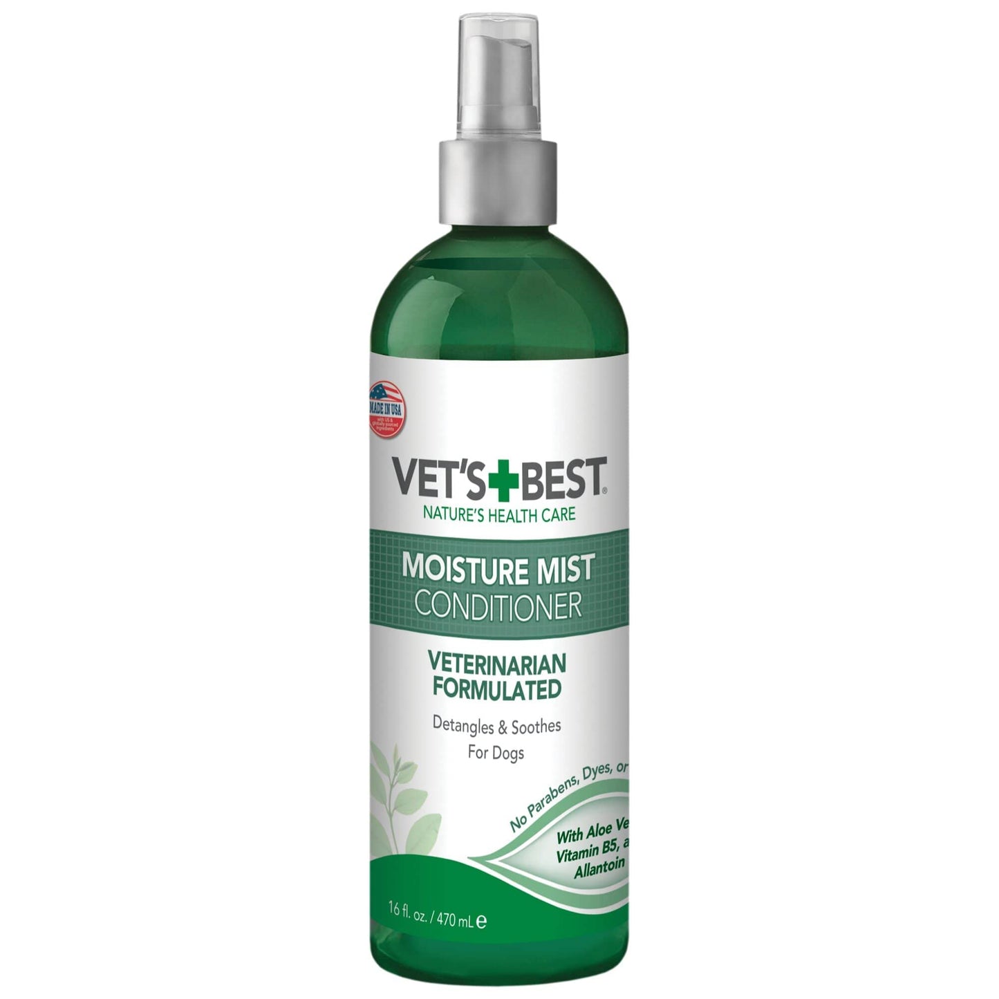 Vet's Best Moisture Mist Dog Dry Skin Conditioner| Dog Conditioner and Detangler Spray | Relieves Itchy Skin, Refreshes & Soothes | 16 oz
