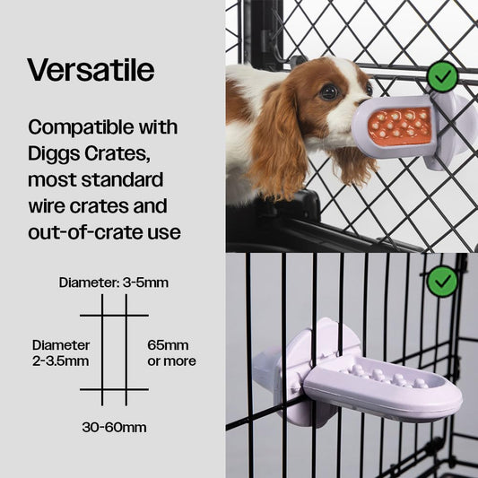 Diggs Groov Crate Training Aid for Puppies and Nervous Dogs – Calming Lick Mat for Crate Training & Separation – Puppy Enrichment Toy with Freezer Shell – BPA-Free – (Turquoise)