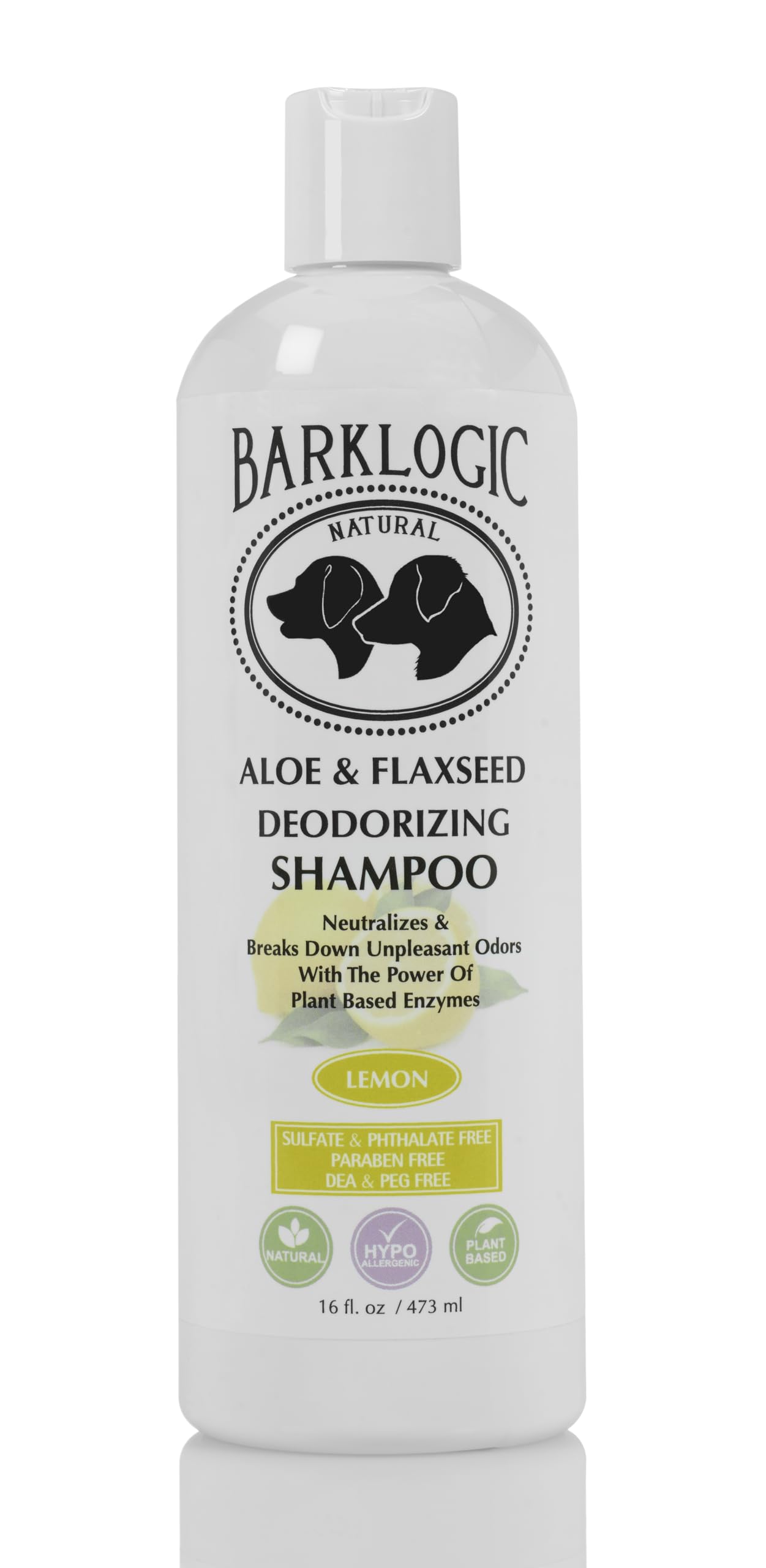 BarkLogic Deodorizing Lemon Dog Shampoo - Sulfate Free, No Phthalates, No Parabens, No PEG's, Made with Naturally Derived Ingredients