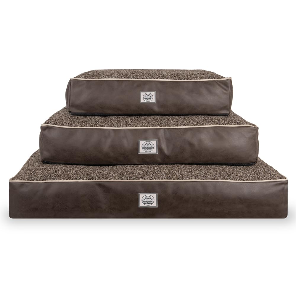 Memory Foam Dog Bed for Medium Dogs- Waterproof Dog Bed Mat with Removable Washable Cover, Waterproof Lining and NonSkid Bottom.Brown