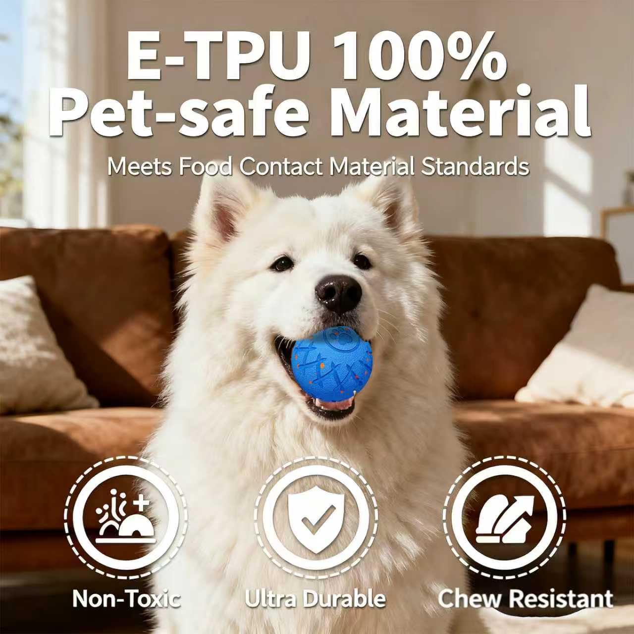 hipibbo Interactive Dog Ball Dog Toys - Automatic Moving and Rolling Dogs Toy for Medium Large Dogs, Motion-Activated Dog Stimulation Toy for Boredom Relief to Keep Them Busy, Waterproof (Blue)