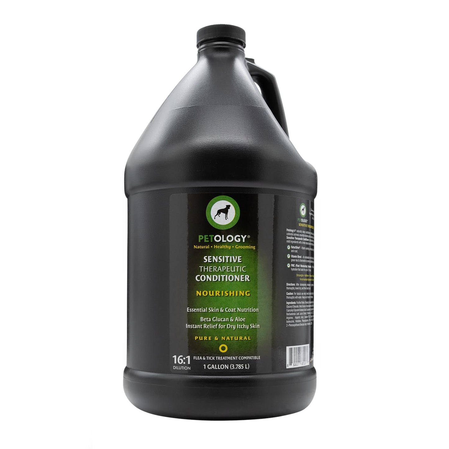 Petology Sensitive Therapeutic Dog Conditioner, Gallon - Natural, Gentle, Sulfate-Free, Infused with Beta Glucan, Aloe, and Colloidal Oatmeal, Helps Relieve Itching and Irritation, Bulk Refill 128 oz