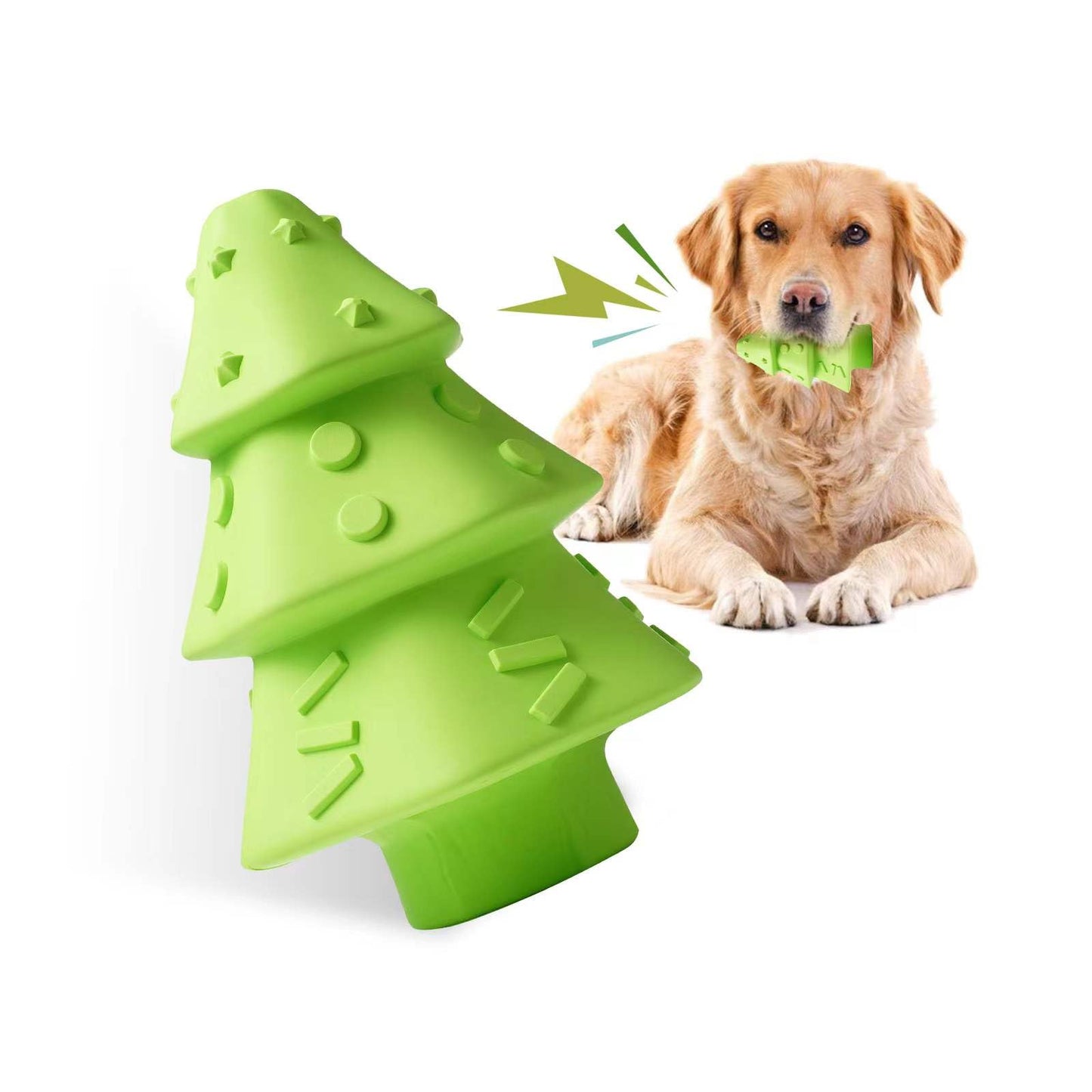 Wunive Christmas Dog Toys,Christmas Tree Shape Dog Chew Toys for Aggressive Chewers,Indestructible Tough Durable Squeaky Dog Toys,Puppy Dog Chew Toys for Small Medium Large Breed
