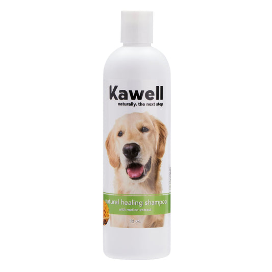 Kawell USA Natural Dog Shampoo for Dry Sensitive Itchy Skin, Hot Spots - Anti-Inflammatory, Antifungal, Anti-Shedding Grooming Shampoo with Matico Healing Properties - for Healthy Skin and Coats, 12oz