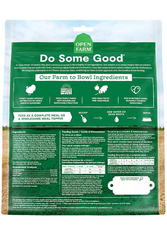 Open Farm Freeze Dried Raw Dog Food, Humanely Raised Meat Recipe with Non-GMO Superfoods and No Artificial Flavors or Preservatives (3.5 Ounce (Pack of 1), Homestead Turkey Recipe)