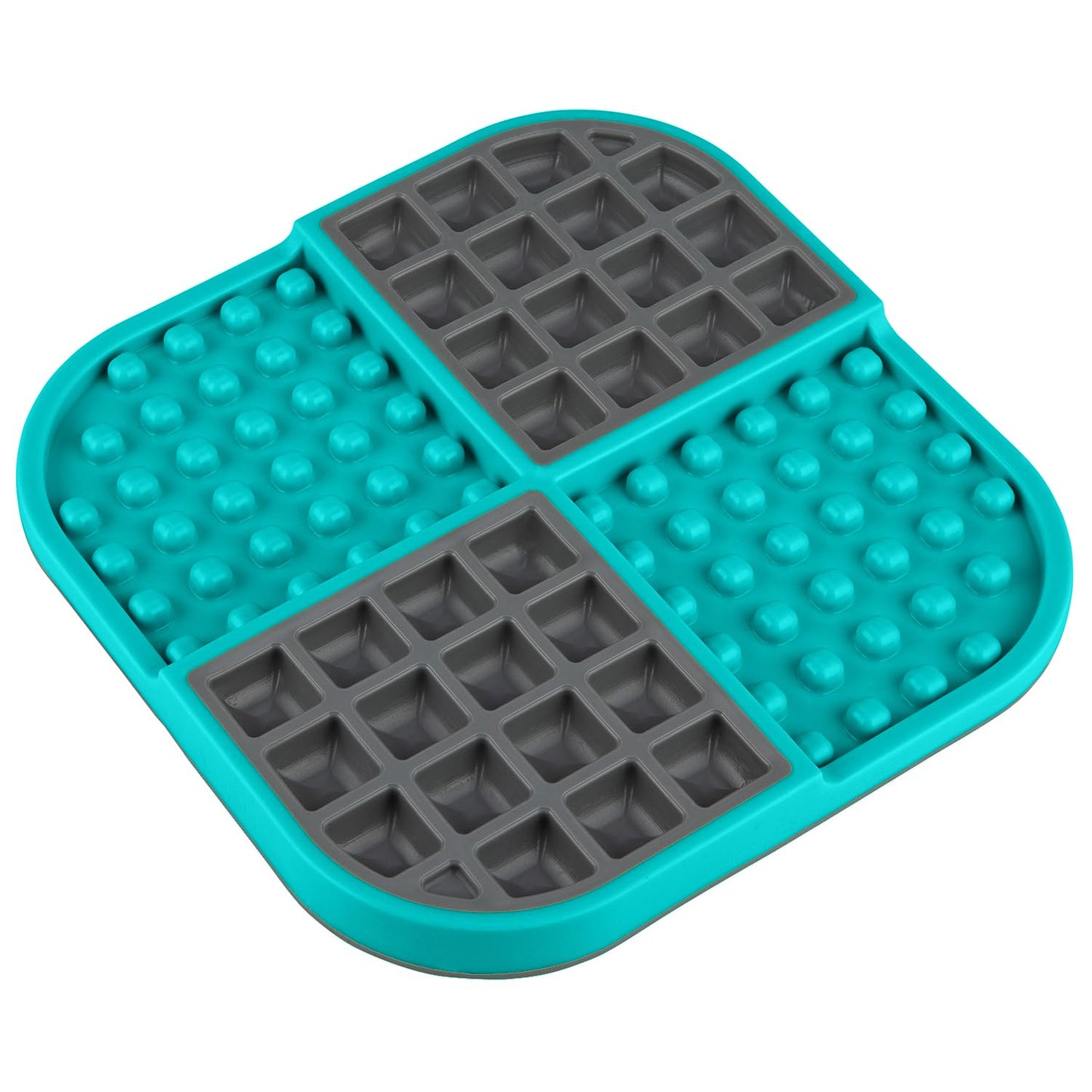 LickiMat Slomo, Cat Slow Feeder Lick Mat, Boredom Anxiety Reducer; Perfect for Food, Treats, Yogurt, or Peanut Butter. Fun Alternative to a Slow Feed Cat Bowl or Dish, Turquoise