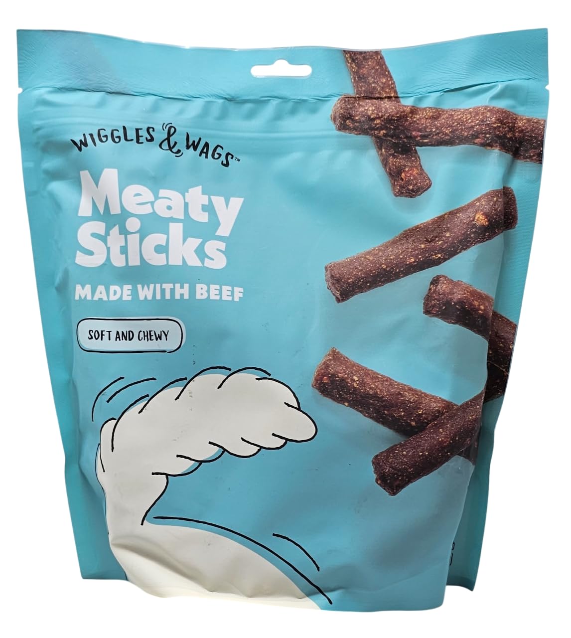 Wiggles & Wags Beef Meaty Sticks Dog Treats, 1 Pound Bag